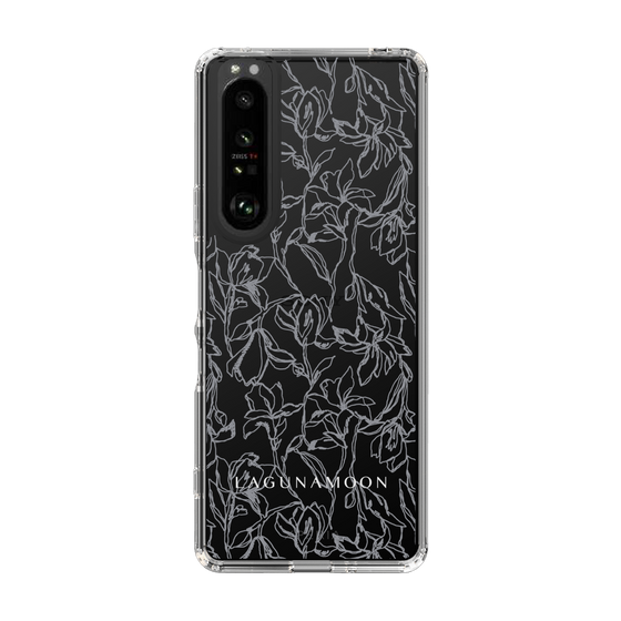 Slim Protection Case［ LAGUNAMOON - FlowerPattern - Clear×Grey ］