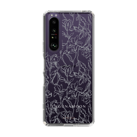 Slim Protection Case［ LAGUNAMOON - FlowerPattern - Clear×Grey ］