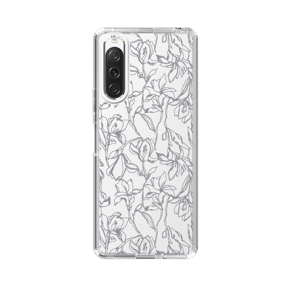 Slim Protection Case［ LAGUNAMOON - FlowerPattern - Clear×Grey ］