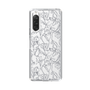 Slim Protection Case［ LAGUNAMOON - FlowerPattern - Clear×Grey ］