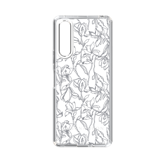 Slim Protection Case［ LAGUNAMOON - FlowerPattern - Clear×Grey ］