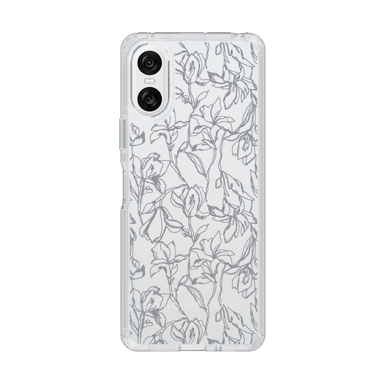 Slim Protection Case［ LAGUNAMOON - FlowerPattern - Clear×Grey ］