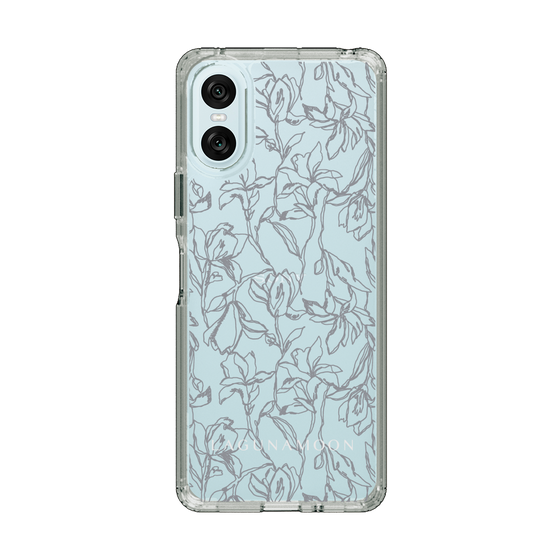 Slim Protection Case［ LAGUNAMOON - FlowerPattern - Clear×Grey ］