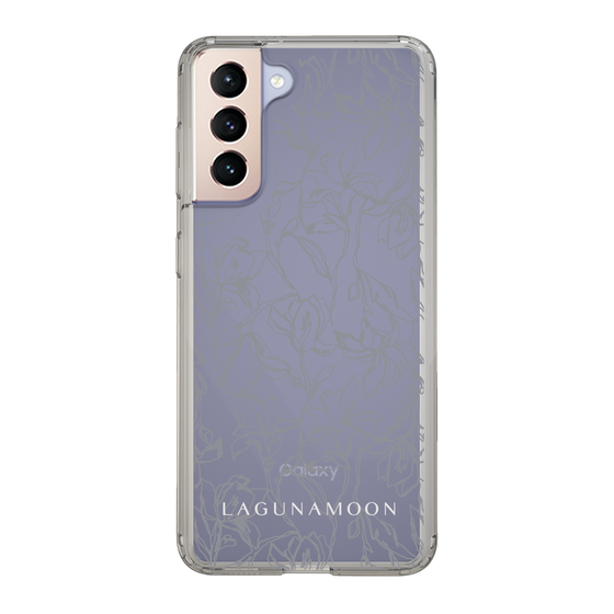 Slim Protection Case［ LAGUNAMOON - FlowerPattern - Clear×Grey ］