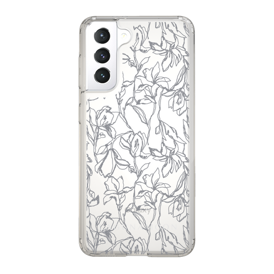 Slim Protection Case［ LAGUNAMOON - FlowerPattern - Clear×Grey ］