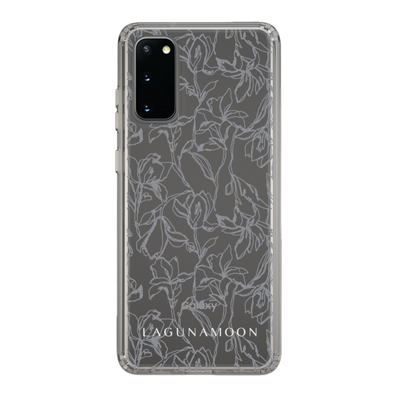 Slim Protection Case［ LAGUNAMOON - FlowerPattern - Clear×Grey ］