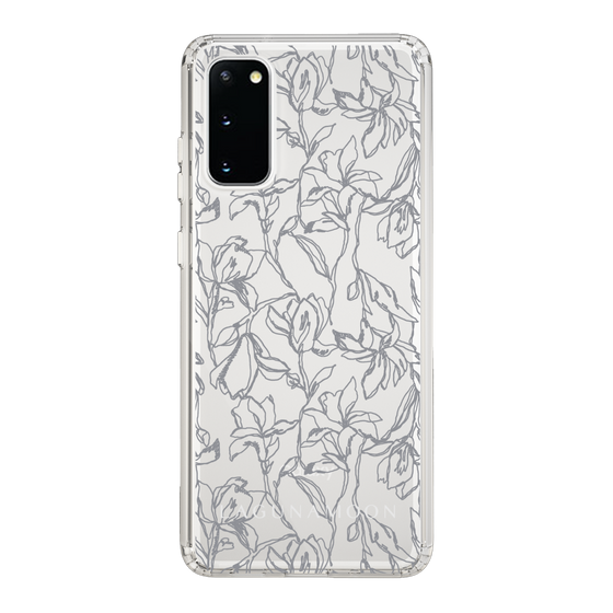 Slim Protection Case［ LAGUNAMOON - FlowerPattern - Clear×Grey ］