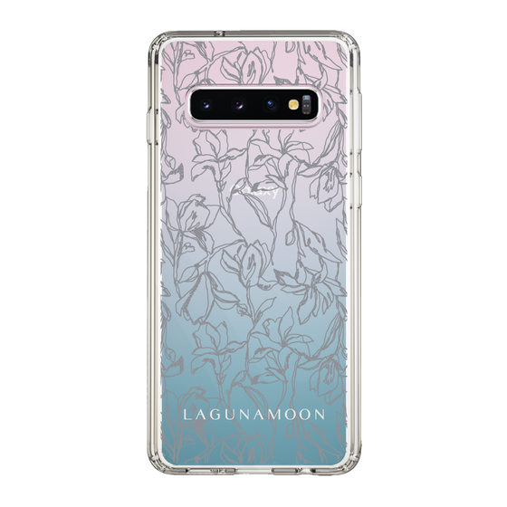 Slim Protection Case［ LAGUNAMOON - FlowerPattern - Clear×Grey ］