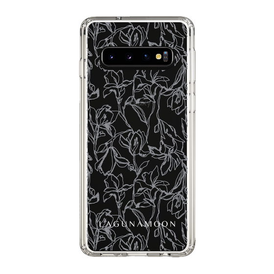 Slim Protection Case［ LAGUNAMOON - FlowerPattern - Clear×Grey ］