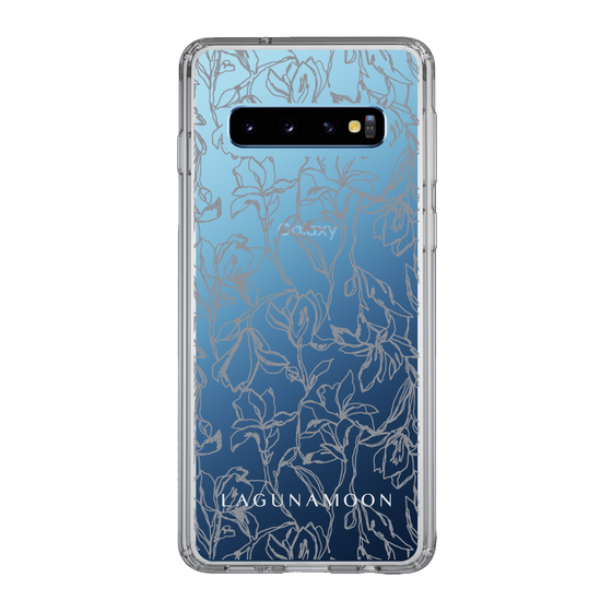 Slim Protection Case［ LAGUNAMOON - FlowerPattern - Clear×Grey ］