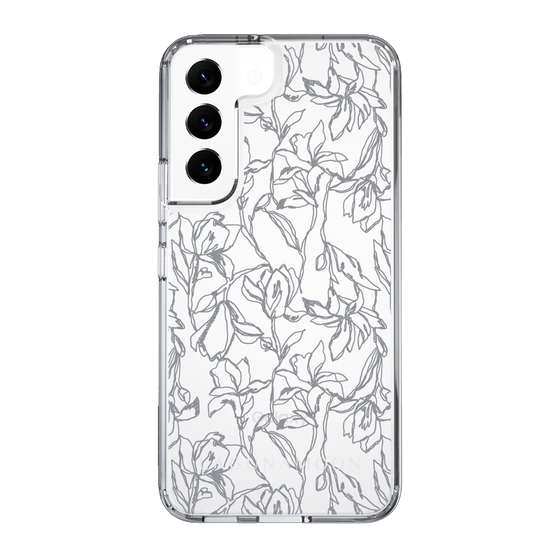 Slim Protection Case［ LAGUNAMOON - FlowerPattern - Clear×Grey ］