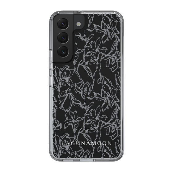 Slim Protection Case［ LAGUNAMOON - FlowerPattern - Clear×Grey ］