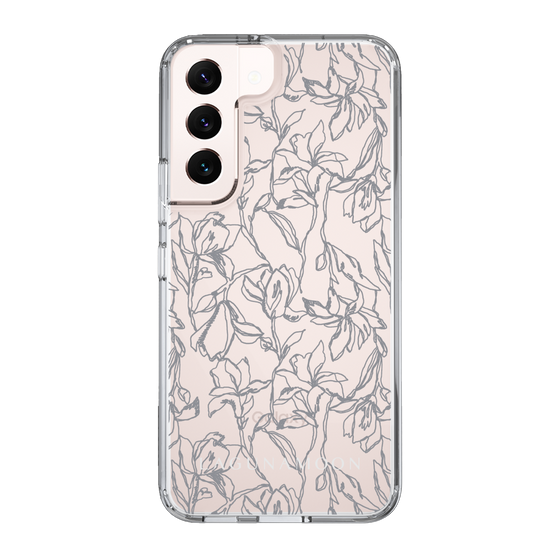 Slim Protection Case［ LAGUNAMOON - FlowerPattern - Clear×Grey ］