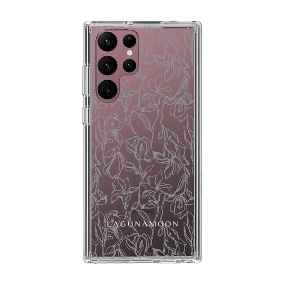 Slim Protection Case［ LAGUNAMOON - FlowerPattern - Clear×Grey ］