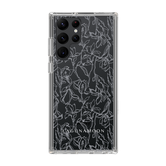 Slim Protection Case［ LAGUNAMOON - FlowerPattern - Clear×Grey ］