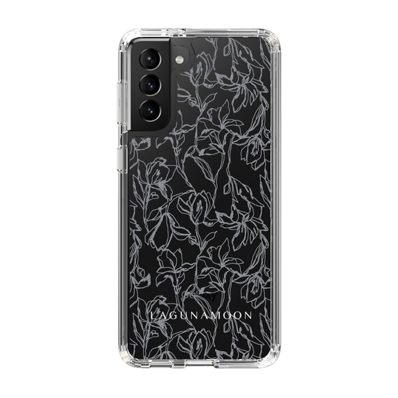 Slim Protection Case［ LAGUNAMOON - FlowerPattern - Clear×Grey ］