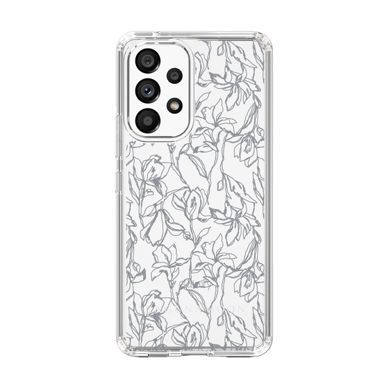 Slim Protection Case［ LAGUNAMOON - FlowerPattern - Clear×Grey ］