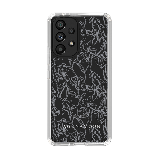 Slim Protection Case［ LAGUNAMOON - FlowerPattern - Clear×Grey ］