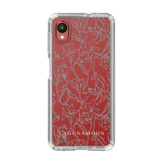 Slim Protection Case［ LAGUNAMOON - FlowerPattern - Clear×Grey ］
