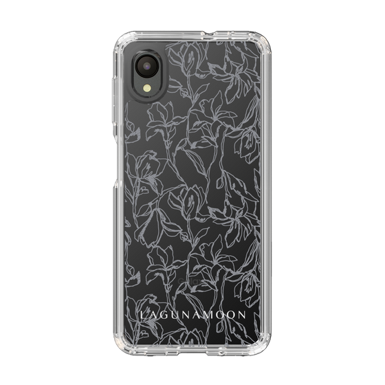 Slim Protection Case［ LAGUNAMOON - FlowerPattern - Clear×Grey ］