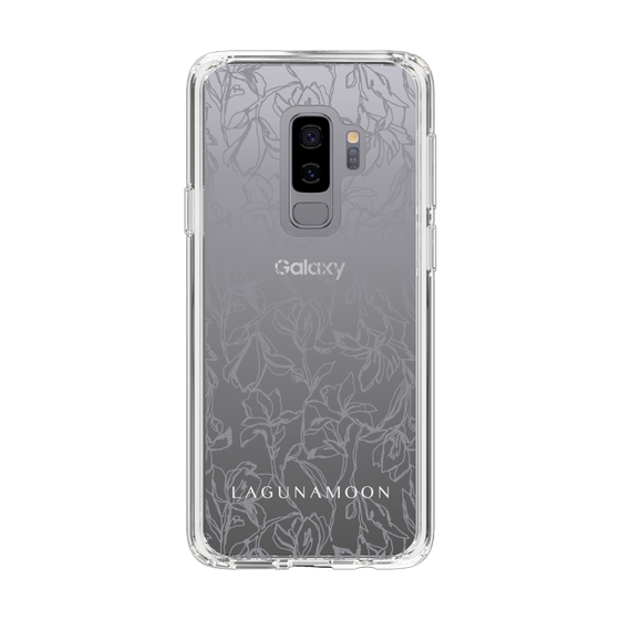 Slim Protection Case［ LAGUNAMOON - FlowerPattern - Clear×Grey ］