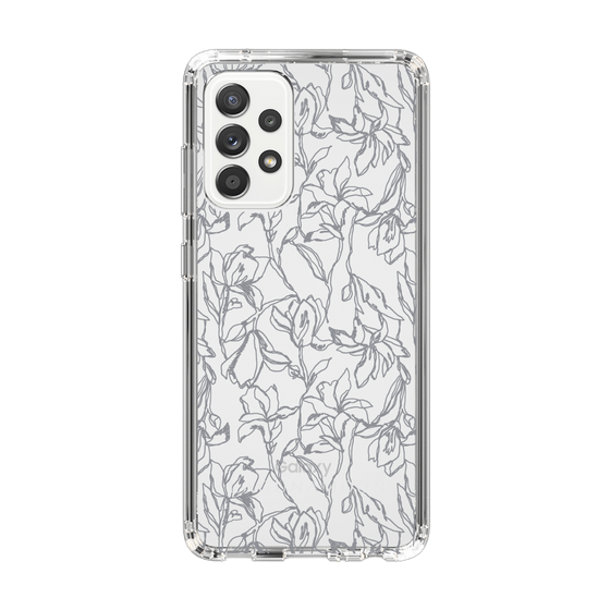 Slim Protection Case［ LAGUNAMOON - FlowerPattern - Clear×Grey ］