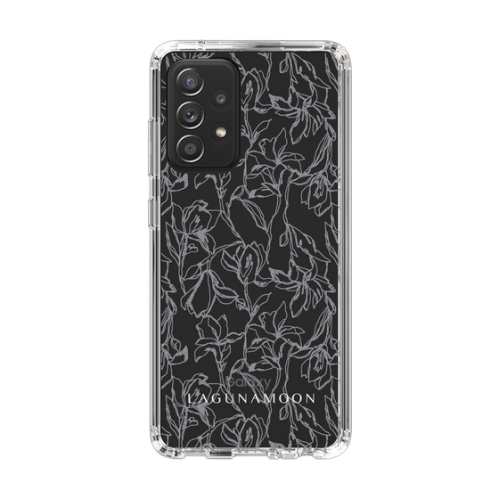 Slim Protection Case［ LAGUNAMOON - FlowerPattern - Clear×Grey ］