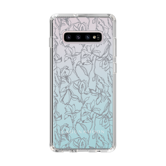 Slim Protection Case［ LAGUNAMOON - FlowerPattern - Clear×Grey ］