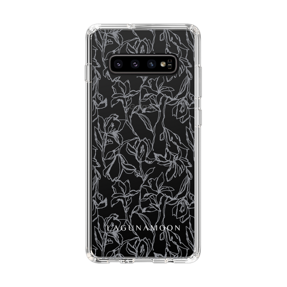Slim Protection Case［ LAGUNAMOON - FlowerPattern - Clear×Grey ］
