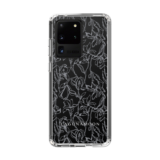 Slim Protection Case［ LAGUNAMOON - FlowerPattern - Clear×Grey ］