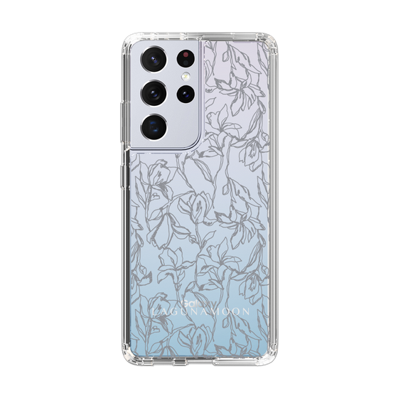 Slim Protection Case［ LAGUNAMOON - FlowerPattern - Clear×Grey ］