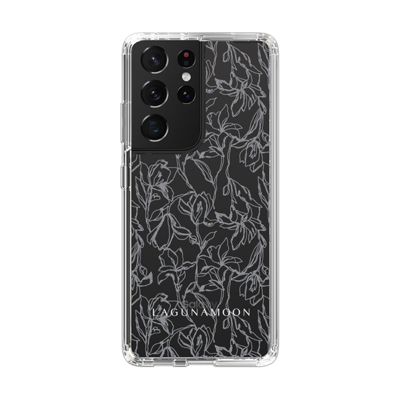 Slim Protection Case［ LAGUNAMOON - FlowerPattern - Clear×Grey ］