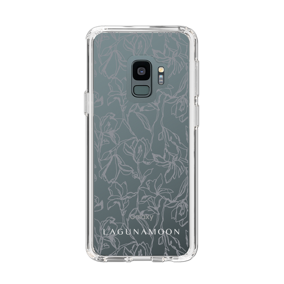 Slim Protection Case［ LAGUNAMOON - FlowerPattern - Clear×Grey ］