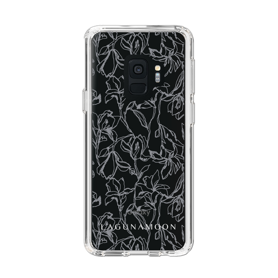 Slim Protection Case［ LAGUNAMOON - FlowerPattern - Clear×Grey ］