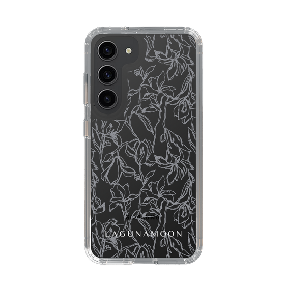 Slim Protection Case［ LAGUNAMOON - FlowerPattern - Clear×Grey ］