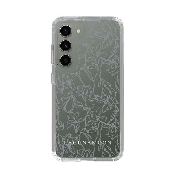 Slim Protection Case［ LAGUNAMOON - FlowerPattern - Clear×Grey ］