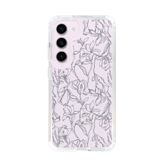 Slim Protection Case［ LAGUNAMOON - FlowerPattern - Clear×Grey ］