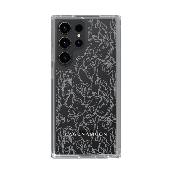 Slim Protection Case［ LAGUNAMOON - FlowerPattern - Clear×Grey ］
