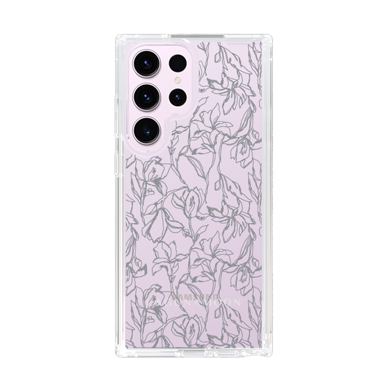 Slim Protection Case［ LAGUNAMOON - FlowerPattern - Clear×Grey ］