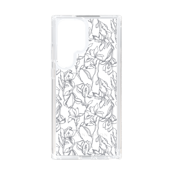 Slim Protection Case［ LAGUNAMOON - FlowerPattern - Clear×Grey ］