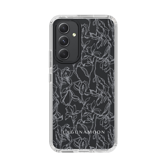 Slim Protection Case［ LAGUNAMOON - FlowerPattern - Clear×Grey ］
