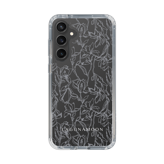 Slim Protection Case［ LAGUNAMOON - FlowerPattern - Clear×Grey ］