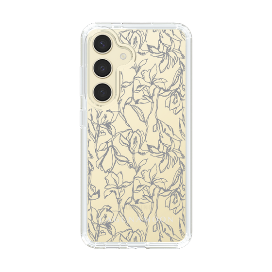 Slim Protection Case［ LAGUNAMOON - FlowerPattern - Clear×Grey ］