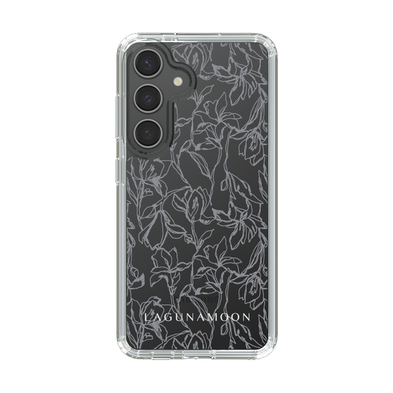 Slim Protection Case［ LAGUNAMOON - FlowerPattern - Clear×Grey ］