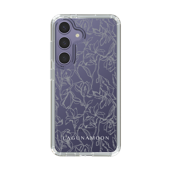Slim Protection Case［ LAGUNAMOON - FlowerPattern - Clear×Grey ］