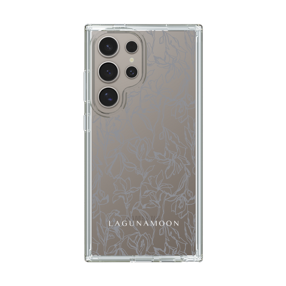 Slim Protection Case［ LAGUNAMOON - FlowerPattern - Clear×Grey ］