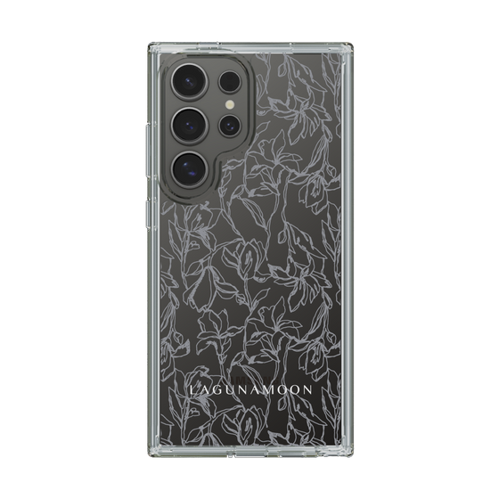 Slim Protection Case［ LAGUNAMOON - FlowerPattern - Clear×Grey ］