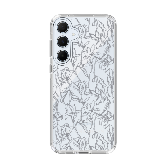 Slim Protection Case［ LAGUNAMOON - FlowerPattern - Clear×Grey ］