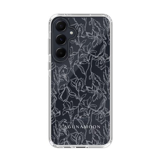 Slim Protection Case［ LAGUNAMOON - FlowerPattern - Clear×Grey ］