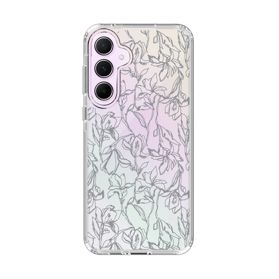 Slim Protection Case［ LAGUNAMOON - FlowerPattern - Clear×Grey ］